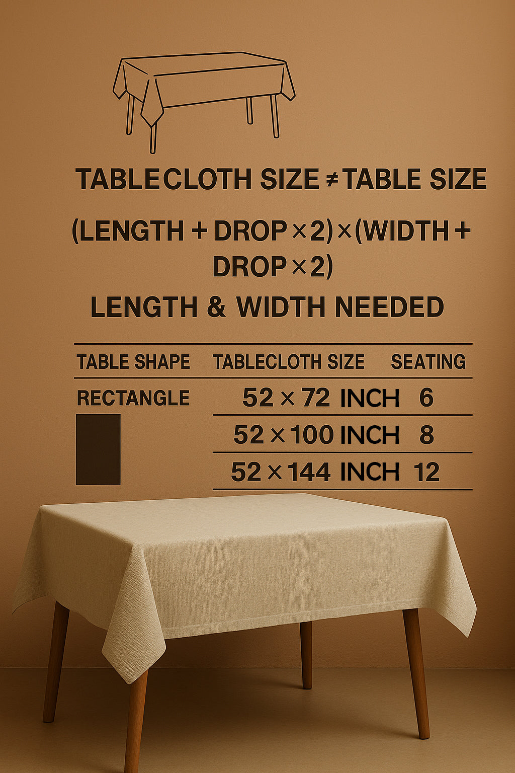 ILLUSION BROWN/YELLOW TABLE CLOTH