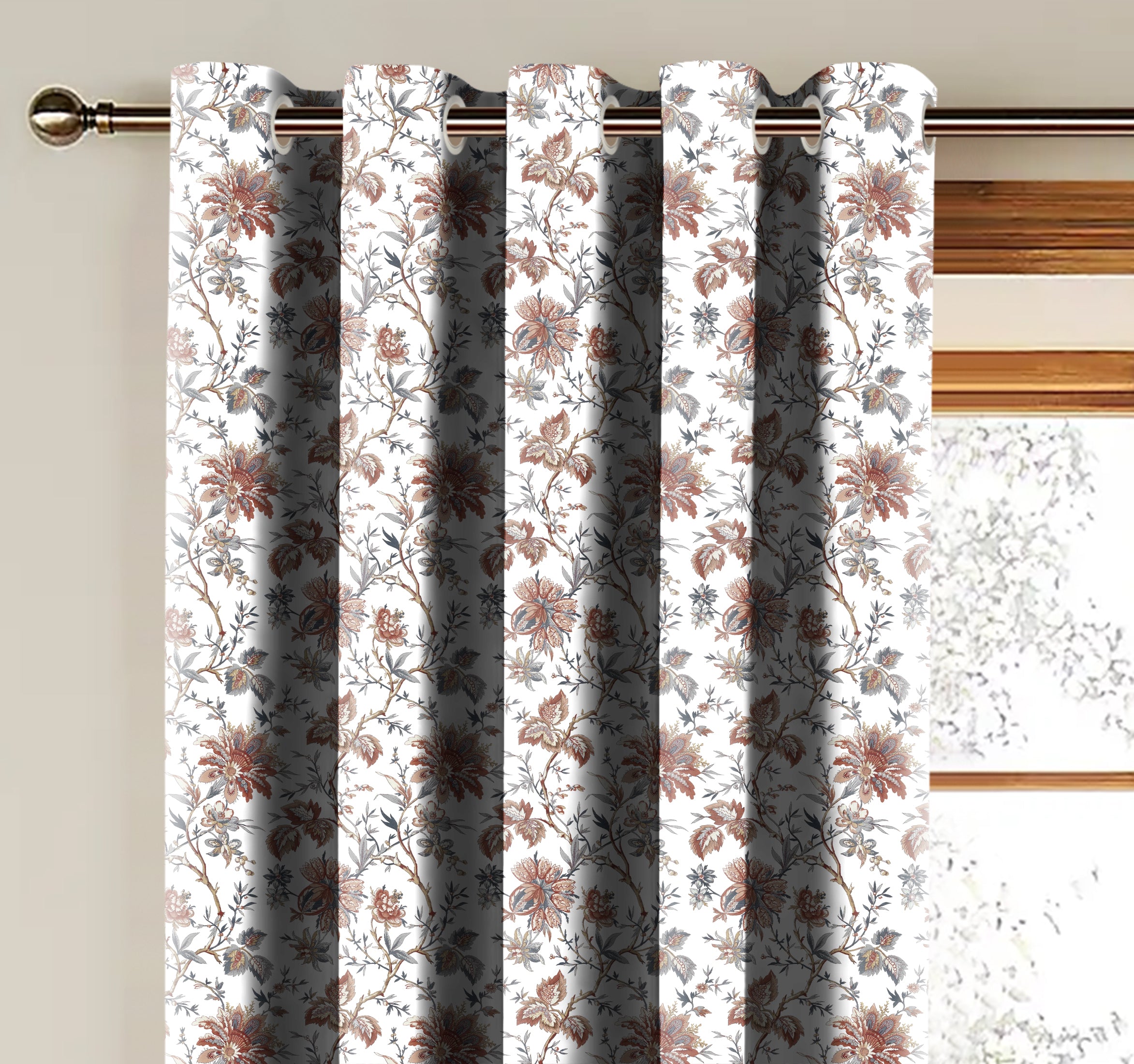 ANDAMAN WHITE PRINTED BLACKOUT CURTAIN