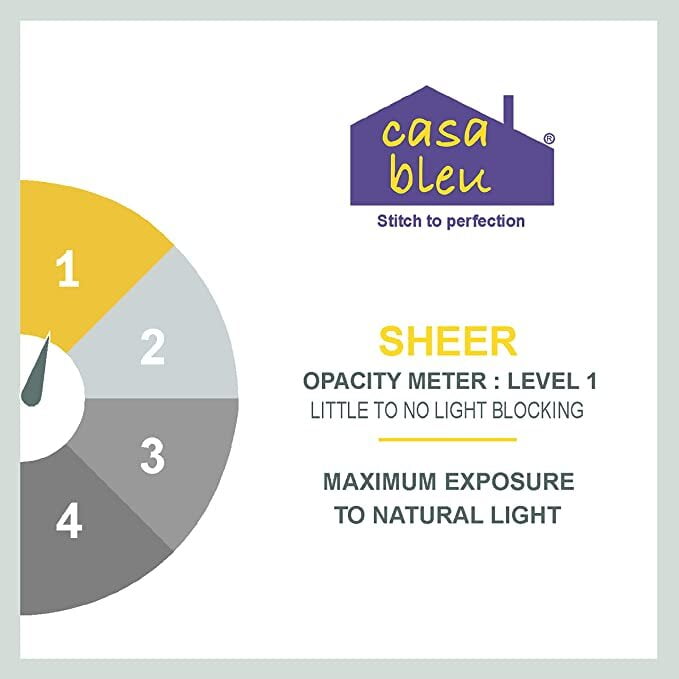 KUDO SHEER PRINTED PURPLE CURTAIN