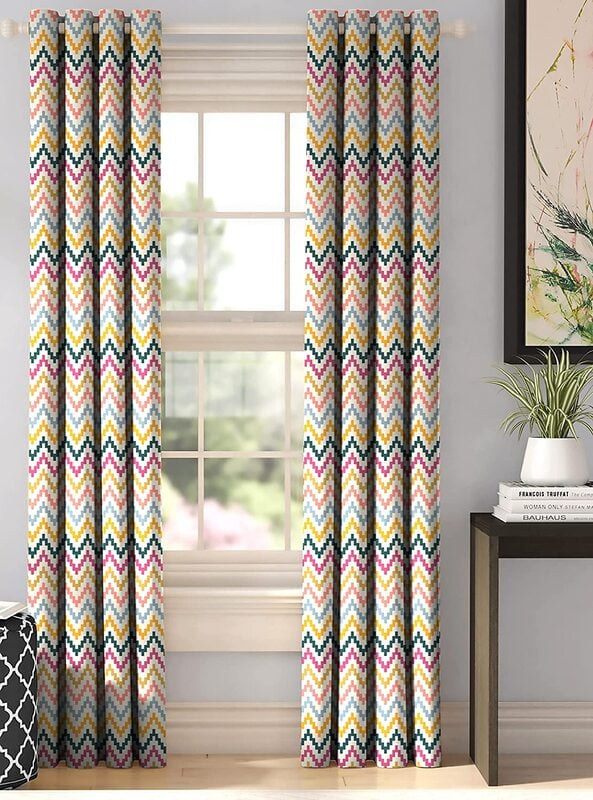 DYKE BLUE CURTAIN BLACKOUT PRINTED