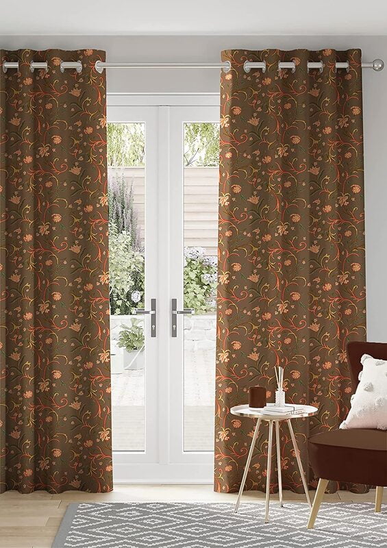 KASHMIRI BROWN PRINTED BLACKOUT CURTAIN
