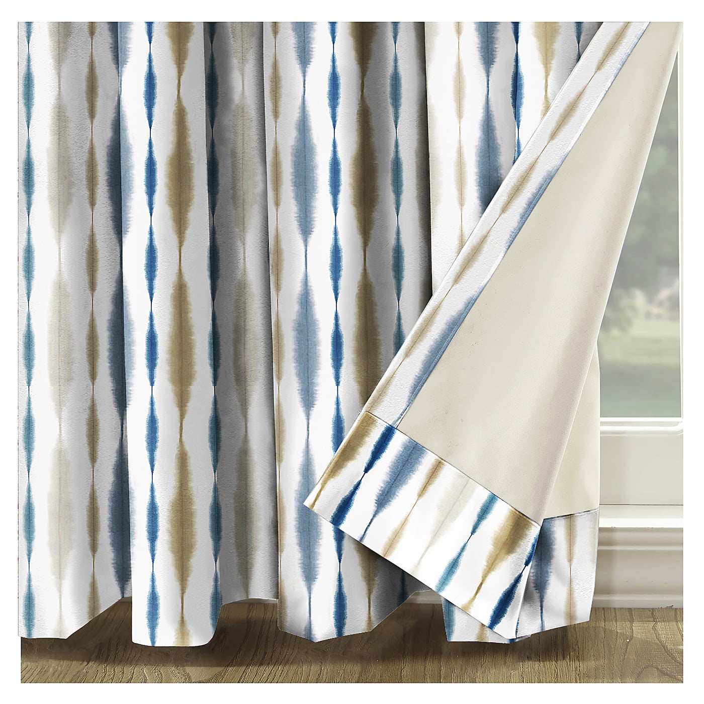 SILO BLUE CURTAIN BLACKOUT PRINTED