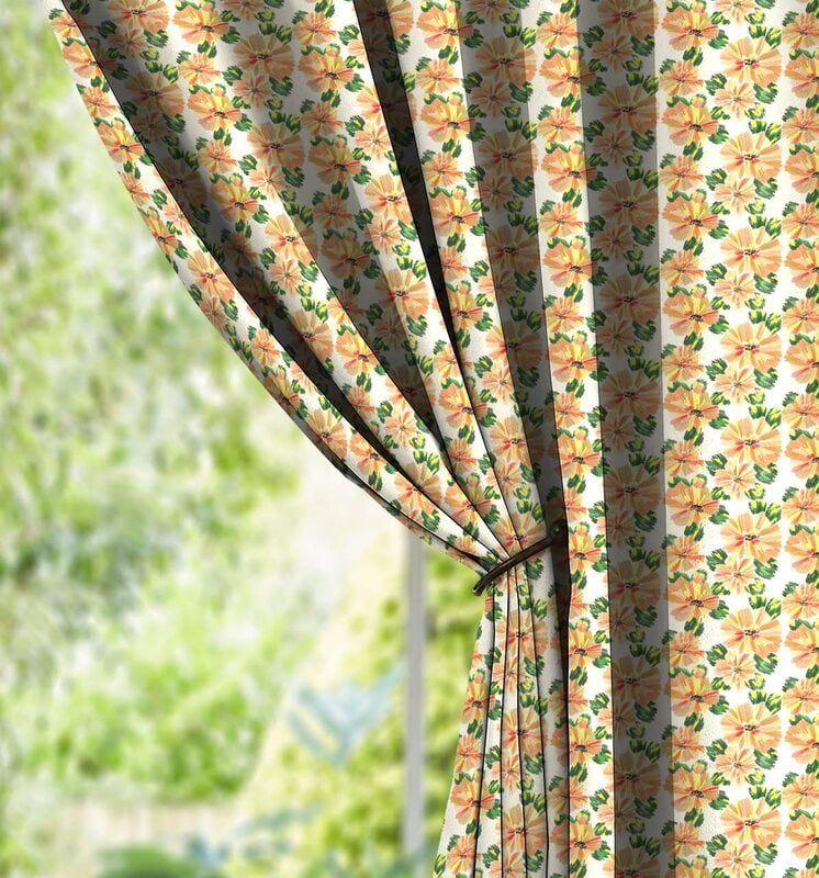 KASHMIRI ORANGE PRINTED BLACKOUT CURTAIN
