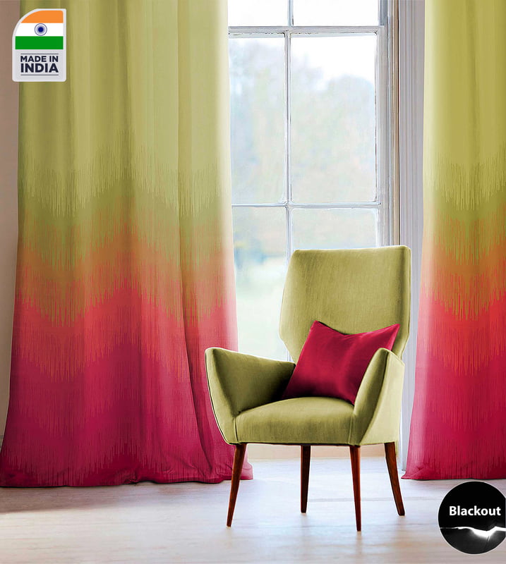 KUDO RED PRINTED BLACKOUT CURTAIN