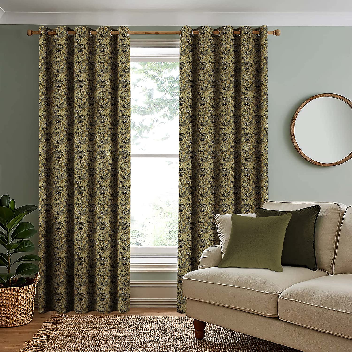 PAISLEY MUSTARD BLACKOUT CURTAINS