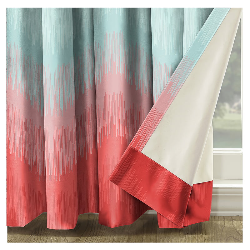 KUDO ORANGE PRINTED BLACKOUT CURTAIN