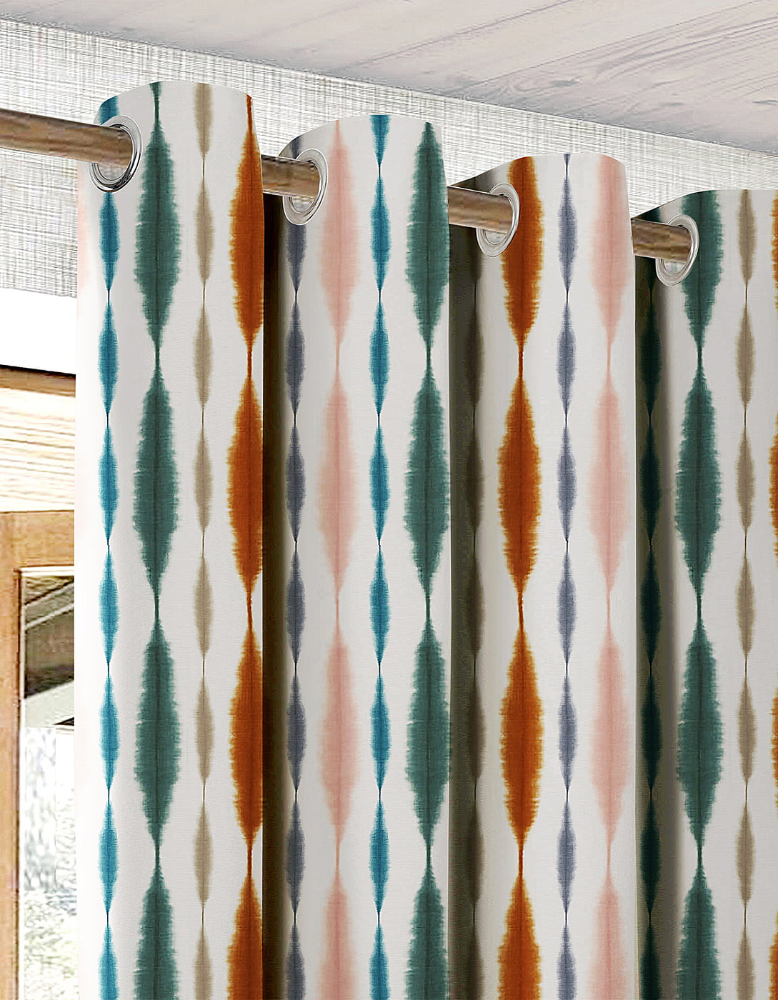 SILO GREEN CURTAIN BLACKOUT PRINTED