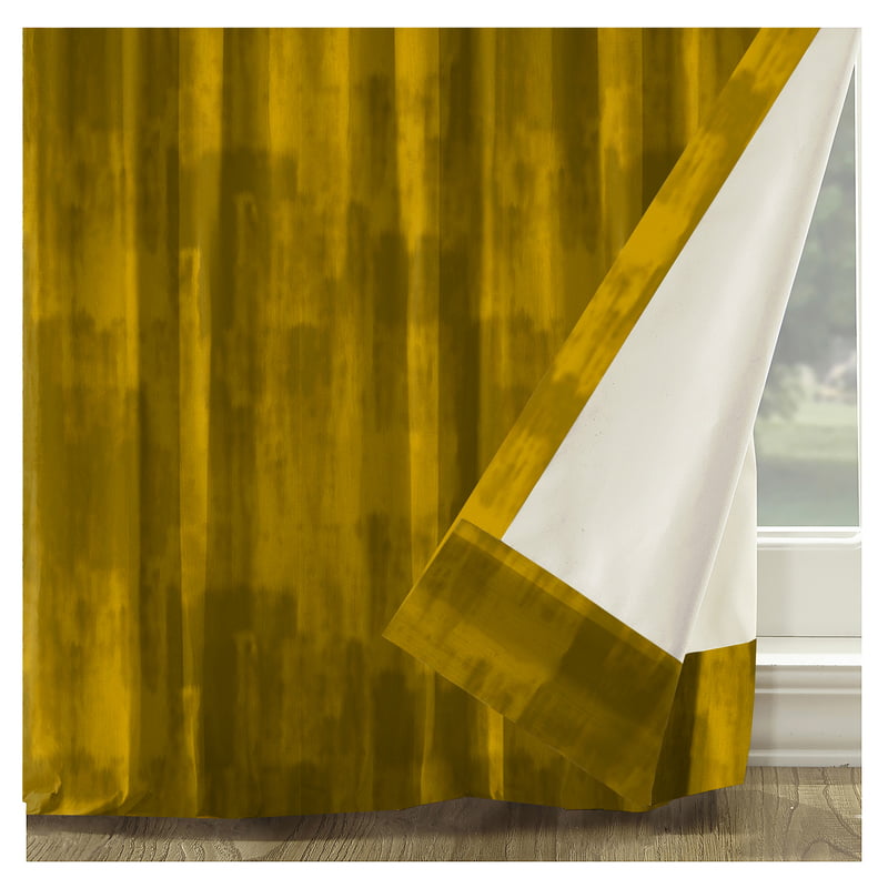 FUJI MUSTARD PRINTED BLACKOUT CURTAIN