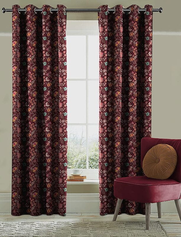 AZURE MAROON BLACKOUT CURTAINS