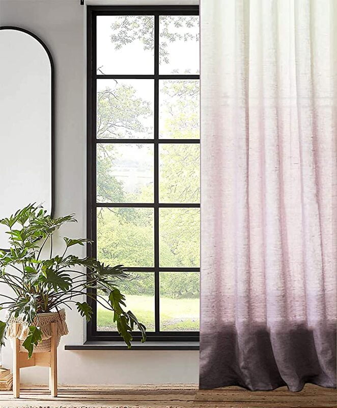 KUDO SHEER PRINTED PURPLE CURTAIN