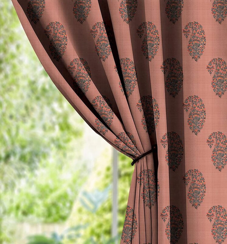 CALYX BISQUE PRINTED BLACKOUT CURTAIN