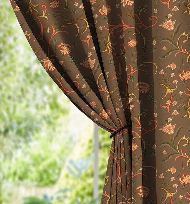 KASHMIRI BROWN PRINTED BLACKOUT CURTAIN