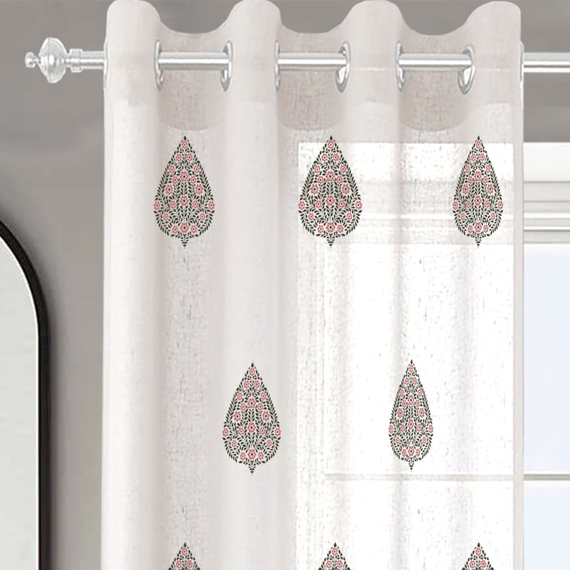 NAZM LINEN PRINTED SHEER CURTAIN