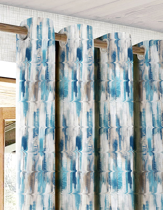 LIMA BLUE CURTAINS BLACKOUT PRINTED