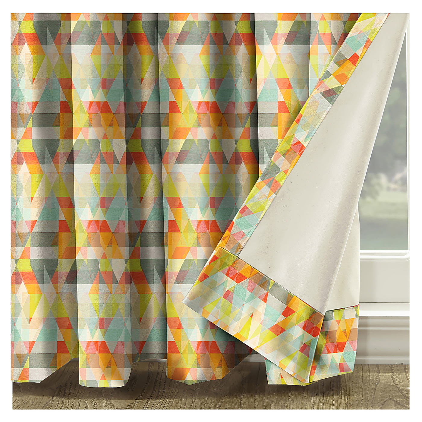RUGA ORANGE CURTAINS BLACKOUT PRINTED