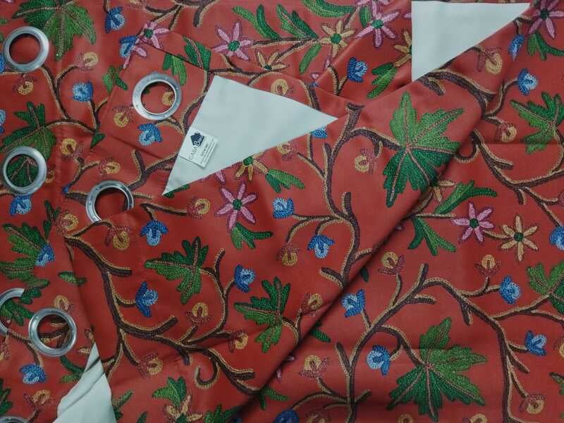 VAROSKI KASHMIRI RED PRINTED DIMOUT/100% BLACKOUT CURTAIN