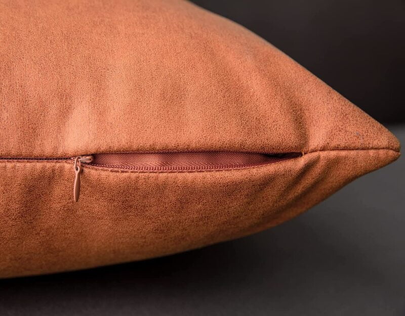 SUEDE ORANGE CUSHION COVER (Pack of 2)