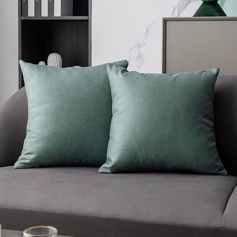 SUEDE SEAGREEN CUSHION COVER (Pack of 2)