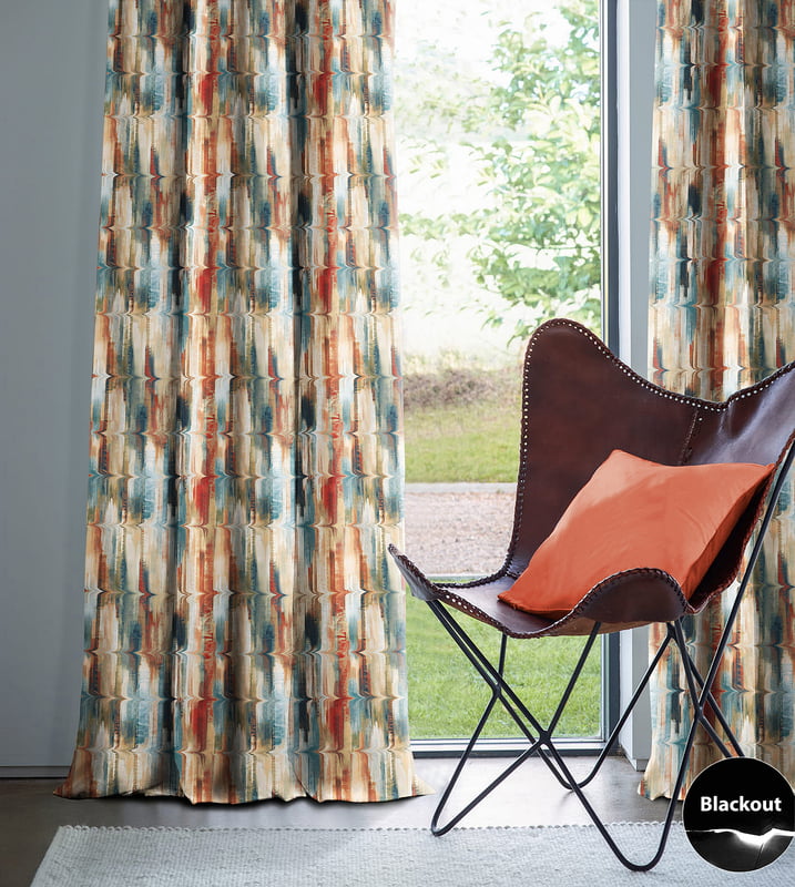 LIMA RED CURTAINS BLACKOUT PRINTED