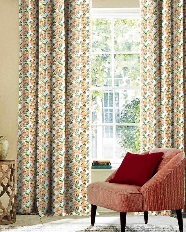 KASHMIRI ORANGE PRINTED BLACKOUT CURTAIN