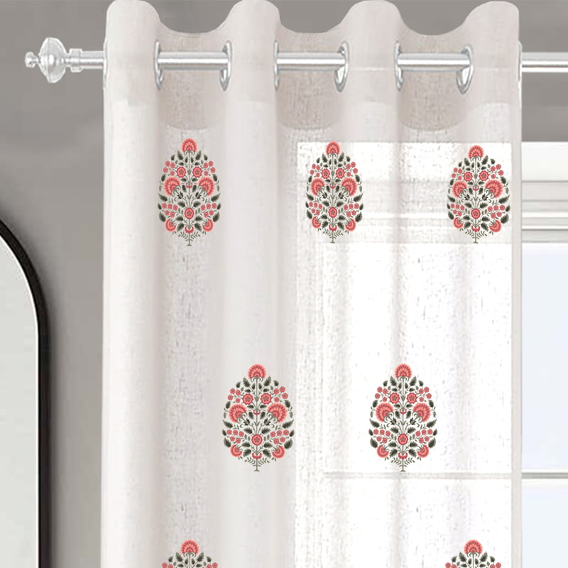 FALAKNUMA LINEN PRINTED SHEER CURTAIN