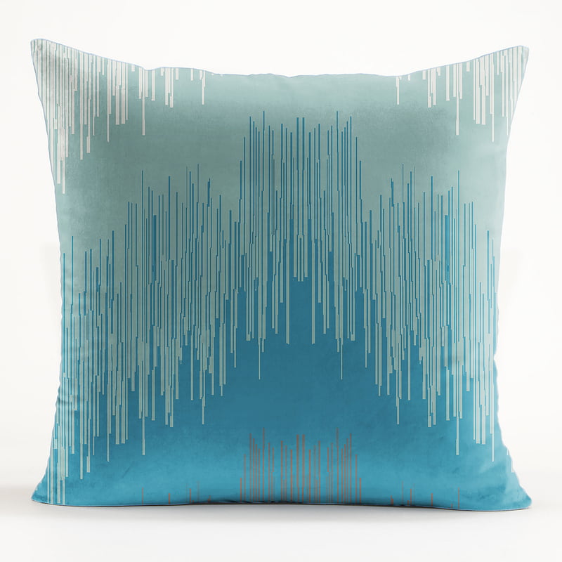 KUDO BLUE MATTY DIGITAL PRINTED CUSHION COVER (Pack of 2)