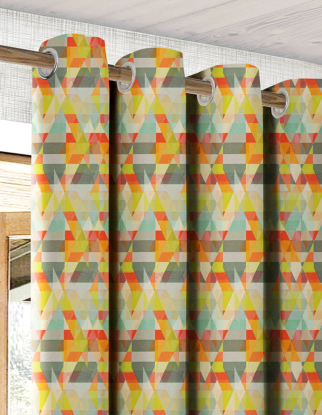 RUGA ORANGE CURTAINS BLACKOUT PRINTED