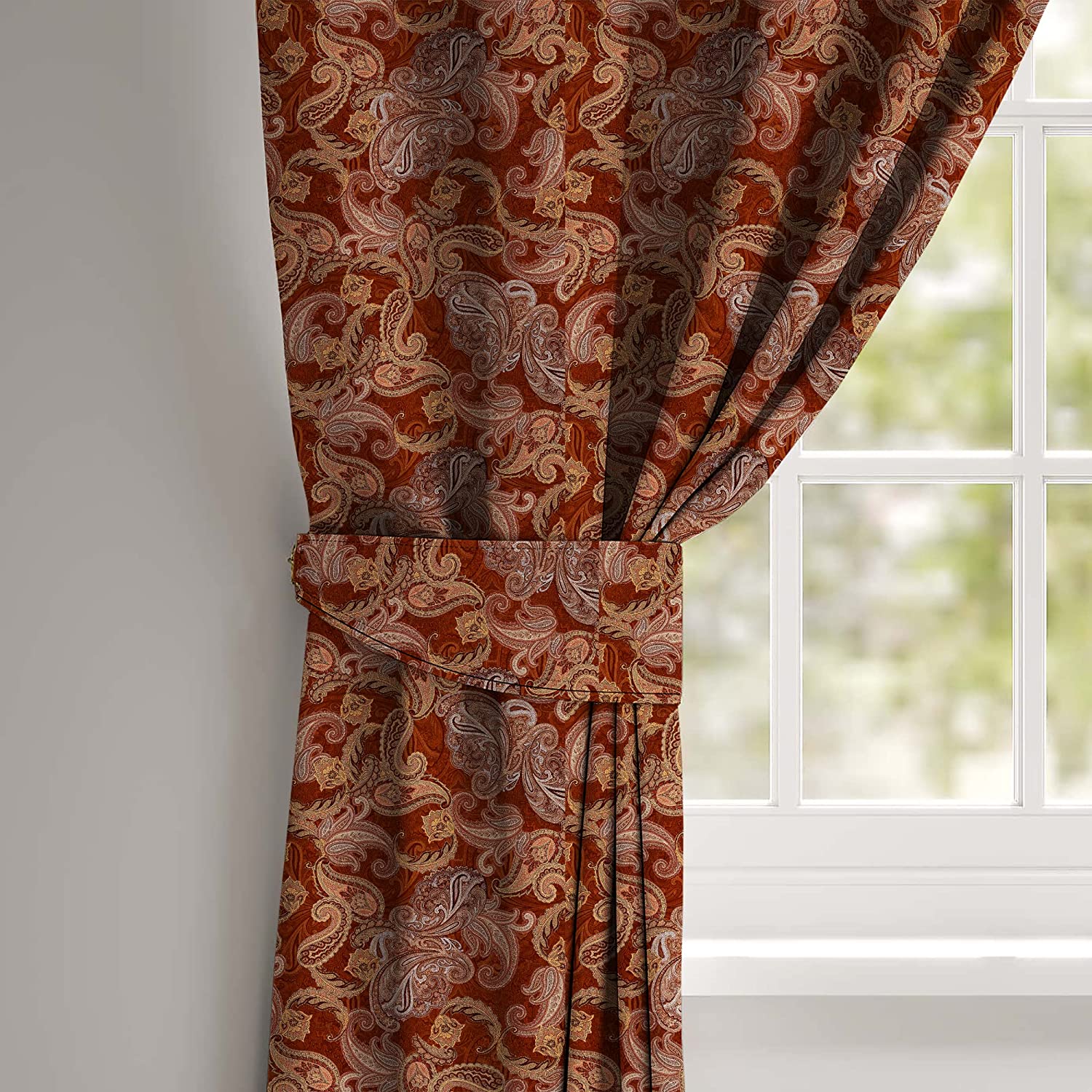 PAISLEY RED BLACKOUT CURTAINS