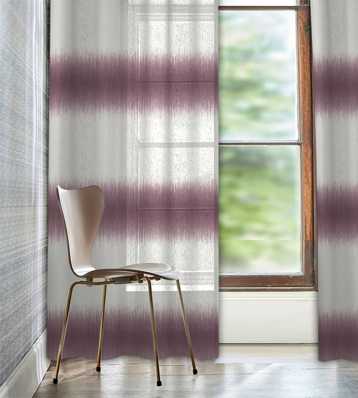 TERRE PINK LINEN PRINTED SHEER CURTAIN