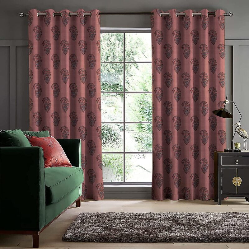 CALYX BISQUE PRINTED BLACKOUT CURTAIN
