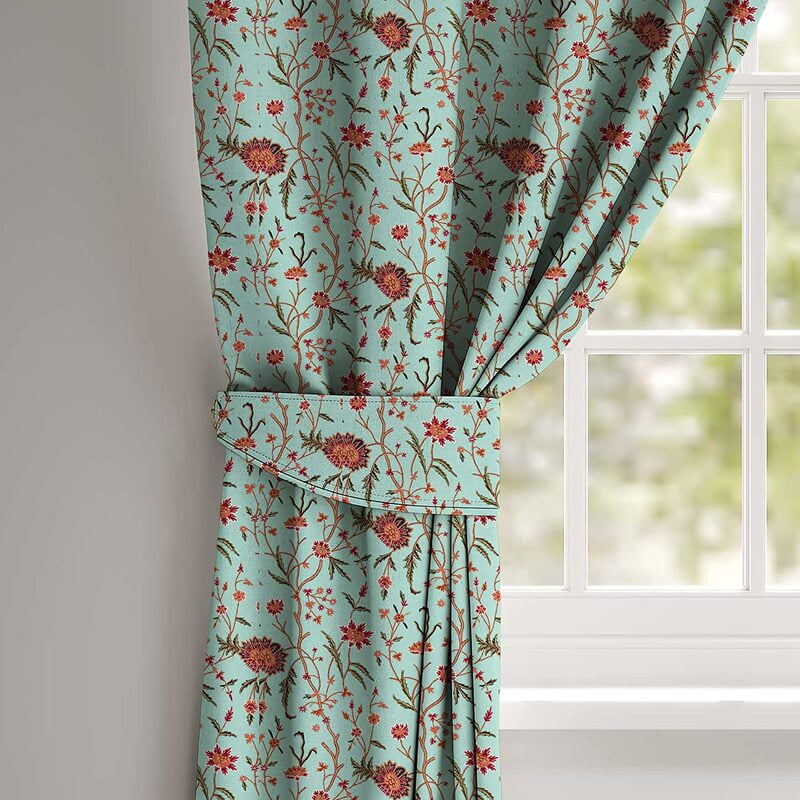 KASHMIRI SEAGREEN PRINTED BLACKOUT CURTAIN