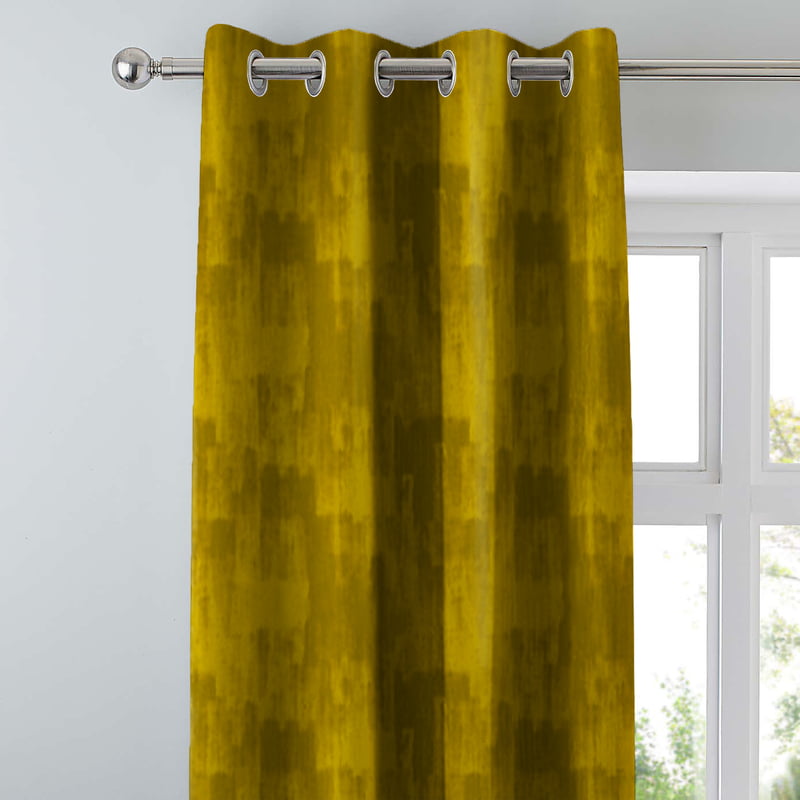 FUJI MUSTARD PRINTED BLACKOUT CURTAIN