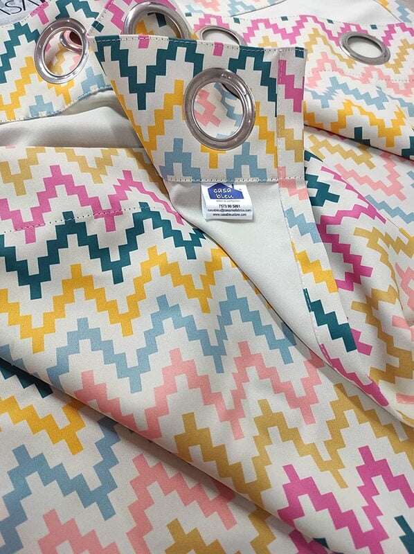 DYKE BLUE CURTAIN BLACKOUT PRINTED