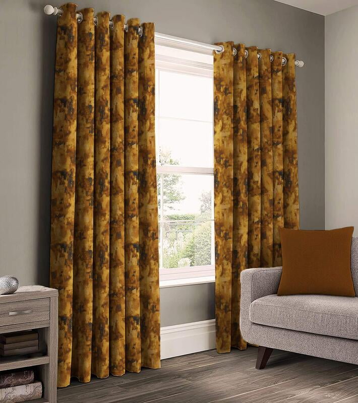 EDEN GOLD BLACKOUT PRINTED CURTAIN