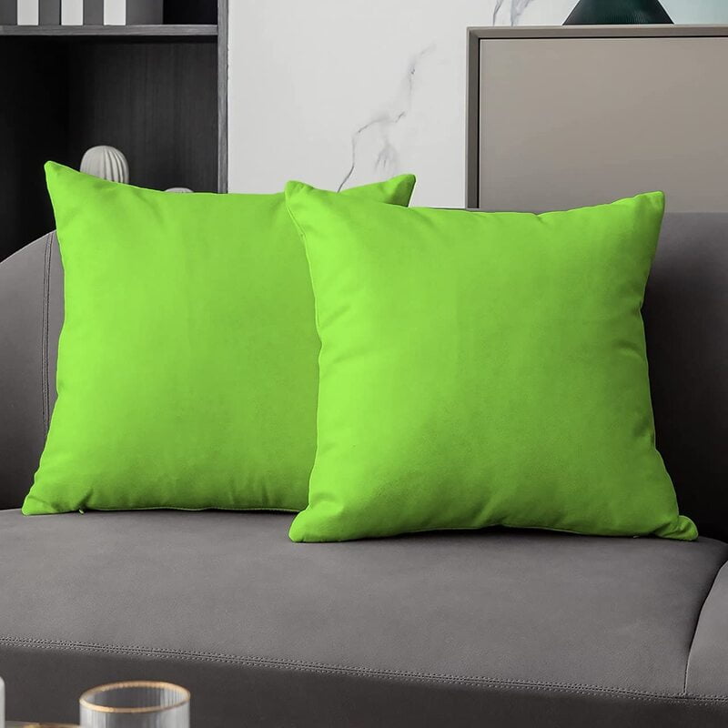 SUEDE GREEN CUSHION COVER (Pack of 2)
