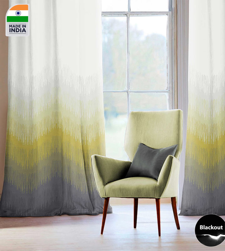 KUDO LIME PRINTED BLACKOUT CURTAIN