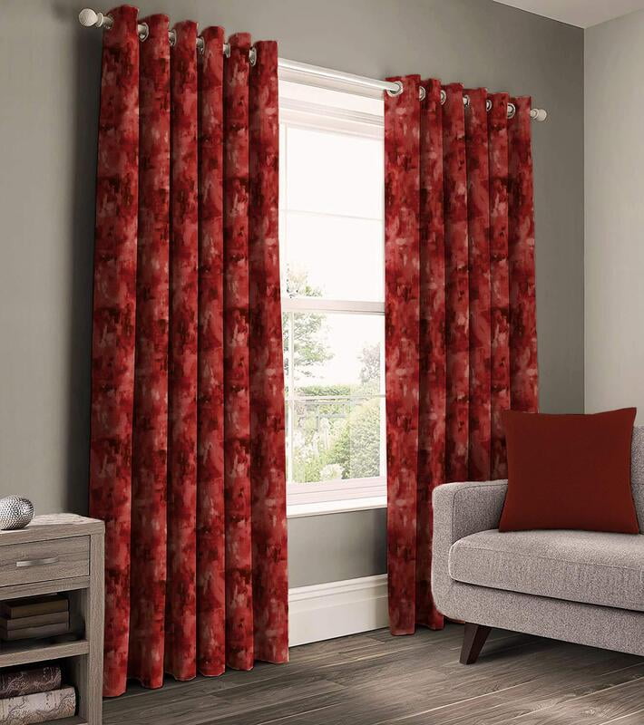 EDEN RED BLACKOUT PRINTED CURTAIN