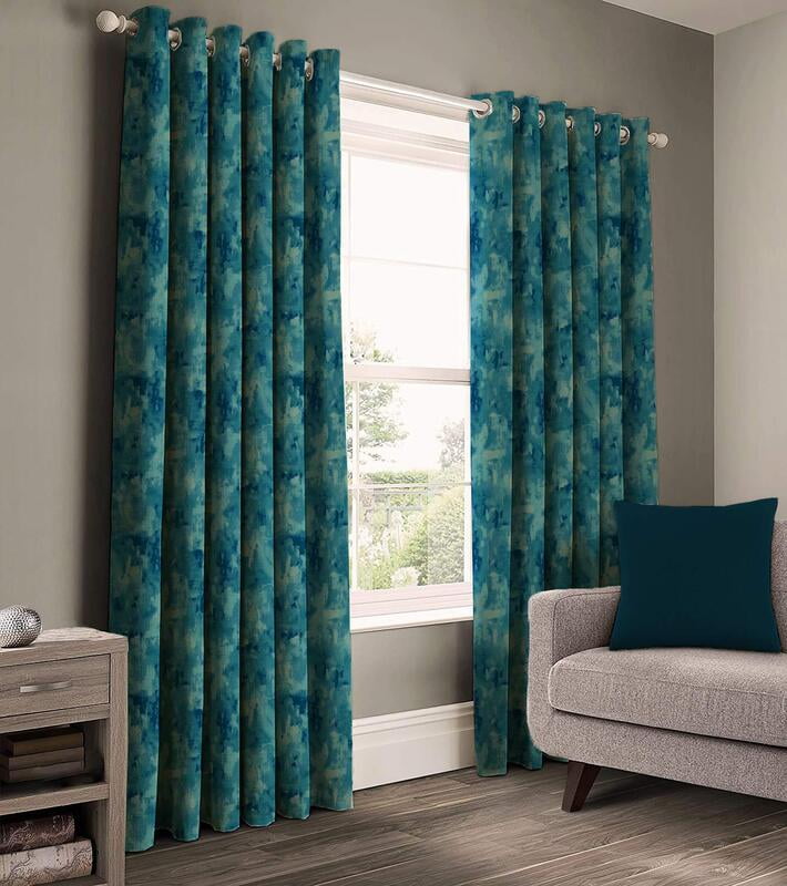 EDEN BLUE PRINTED BLACKOUT CURTAIN