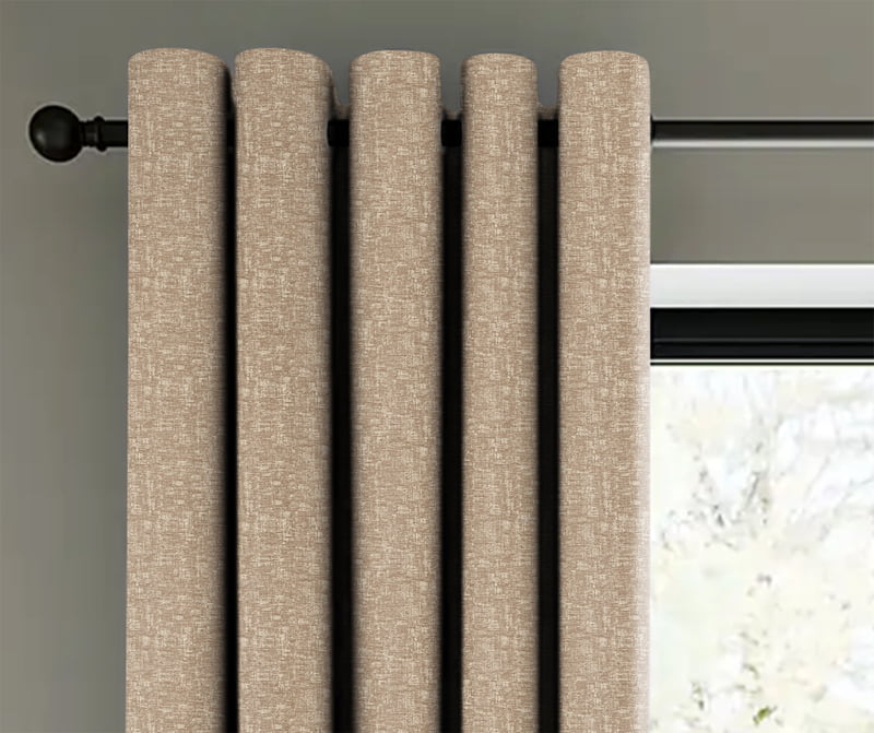 SUNBLOCK TEXTURE LASA PRINTED CHIKU BLACKOUT CURTAIN