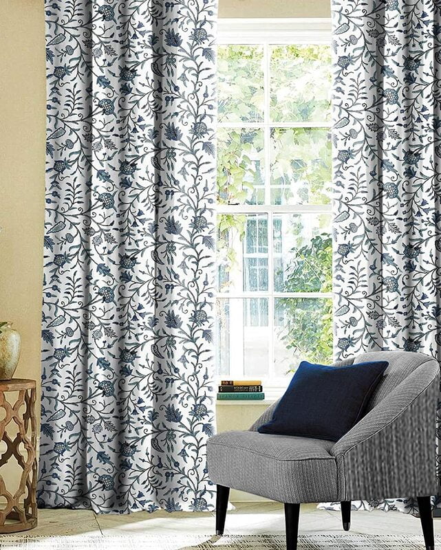 KASHMIRI BLUE PRINTED BLACKOUT CURTAIN