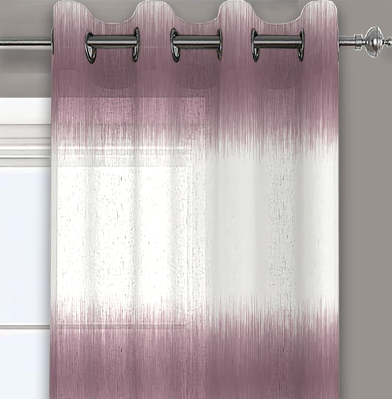 TERRE PINK LINEN PRINTED SHEER CURTAIN