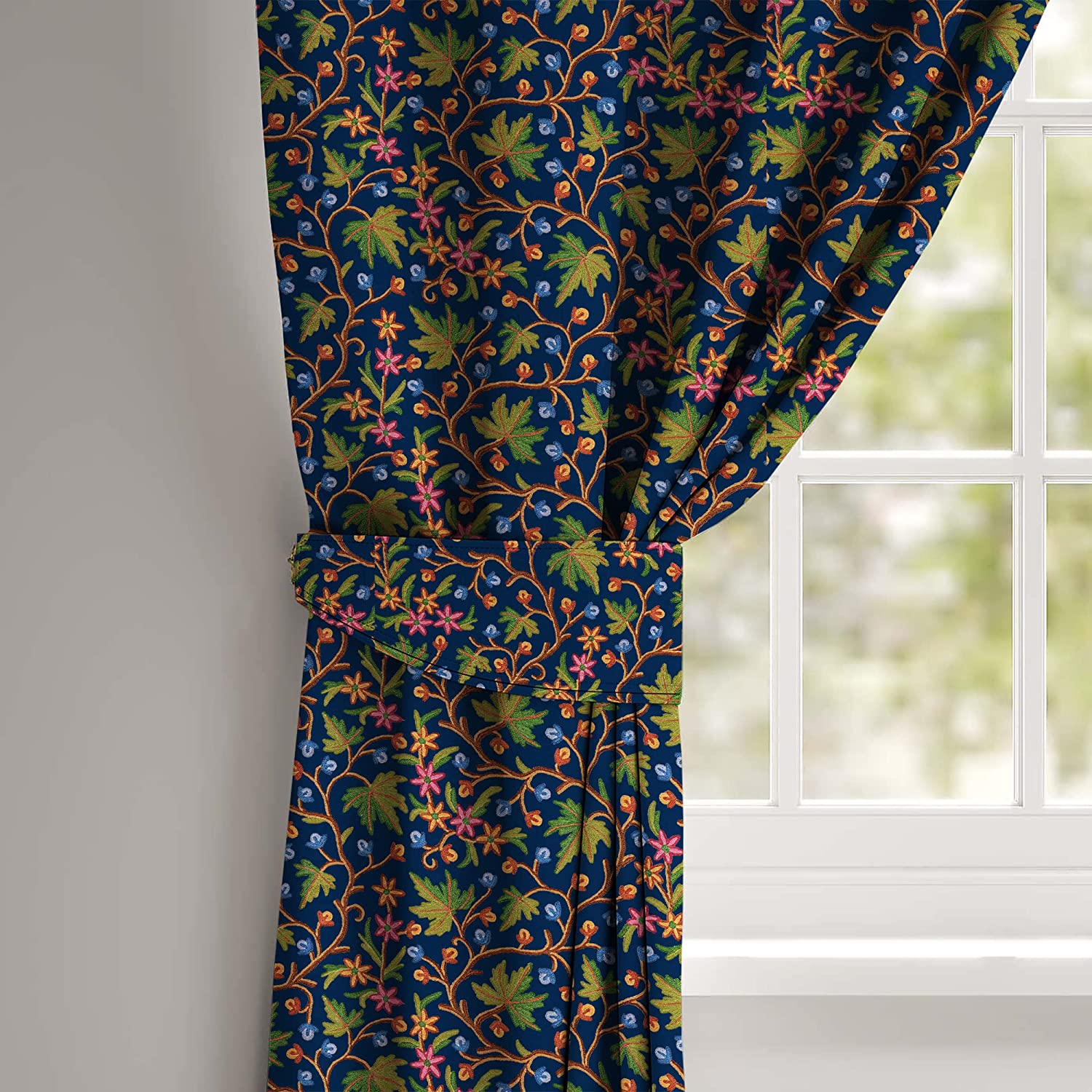 VAROSKI KASHMIRI NAVY PRINTED BLACKOUT CURTAIN
