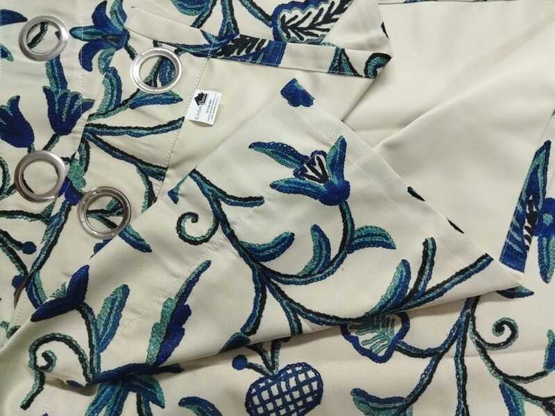 KASHMIRI BLUE PRINTED BLACKOUT CURTAIN