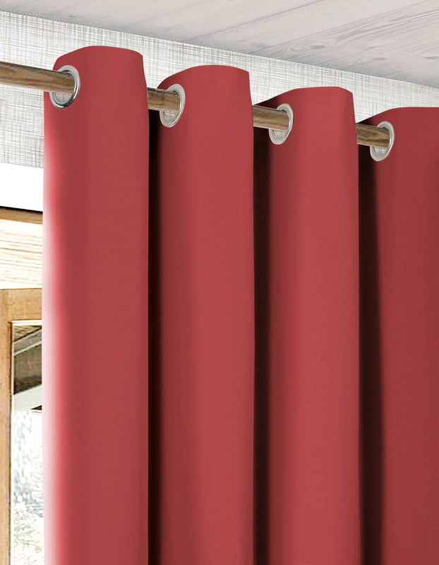KUDO MAROON PRINTED BLACKOUT CURTAIN