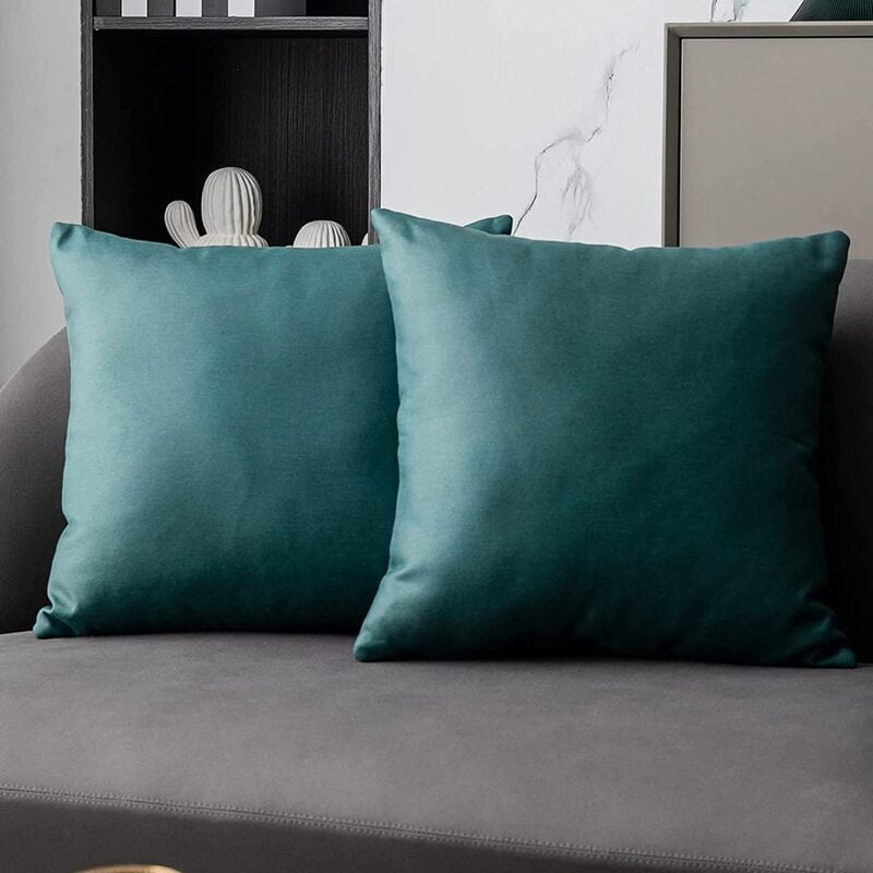 SUEDE TEAL CUSHION COVER (Pack of 2)