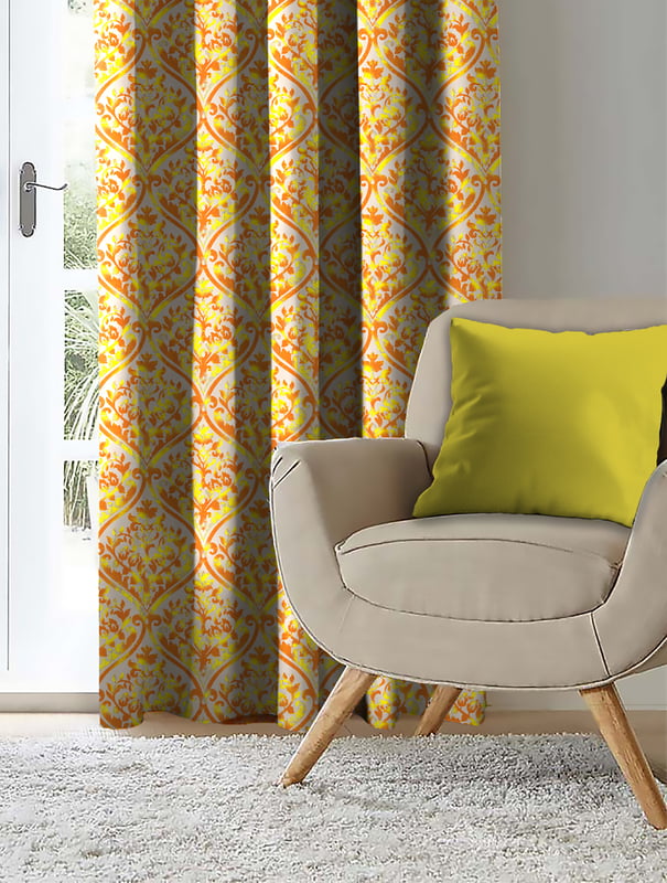 GENE YELLOW PRINTED BLACKOUT CURTAIN