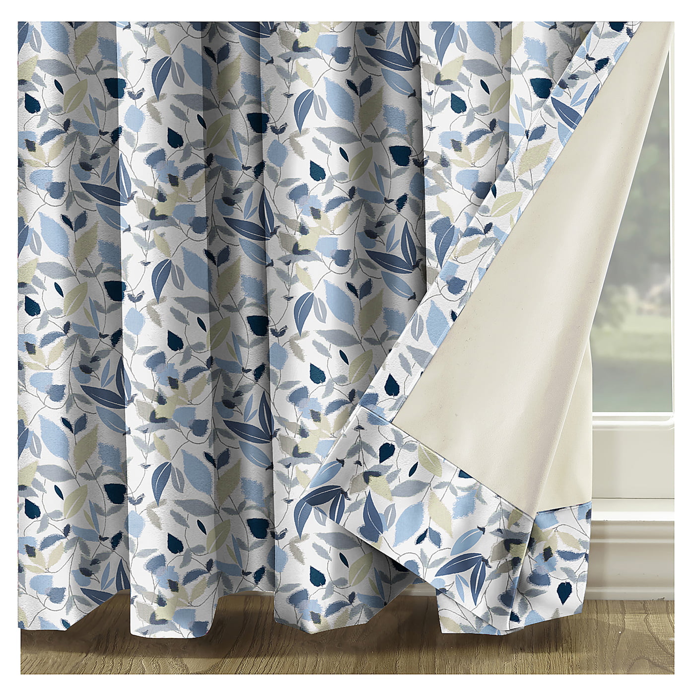 SPAR BLUE CURTAINS BLACKOUT PRINTED