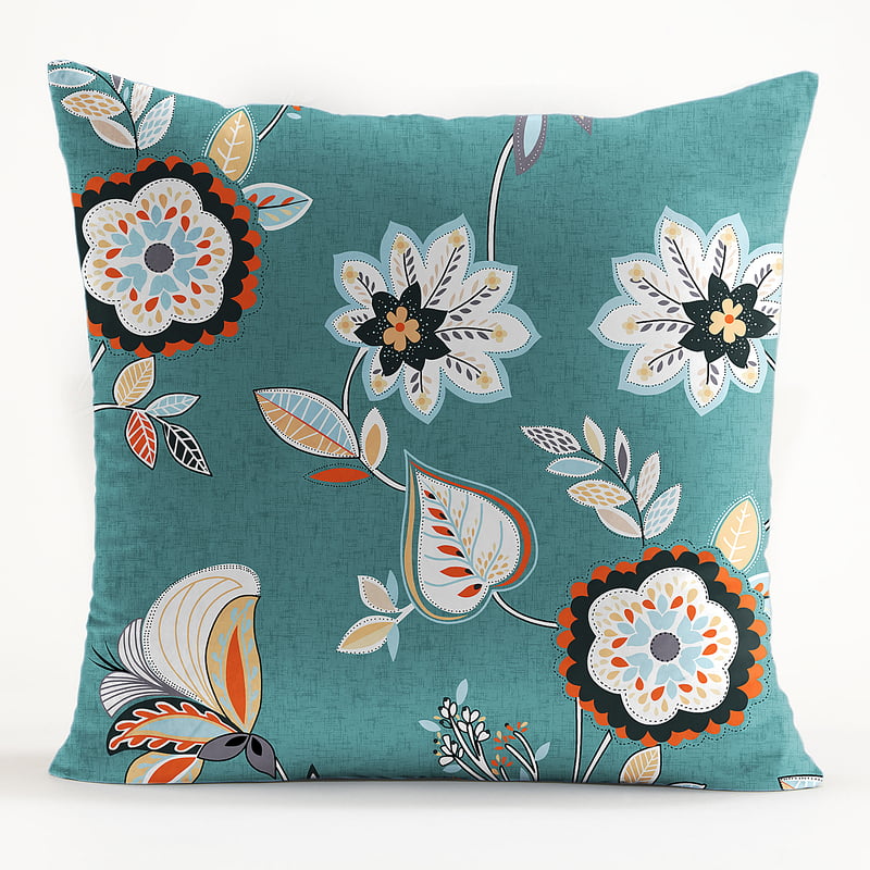 BEAU TEAL MATTY DIGITAL PRINTED CUSHION COVER (Pack of 2)
