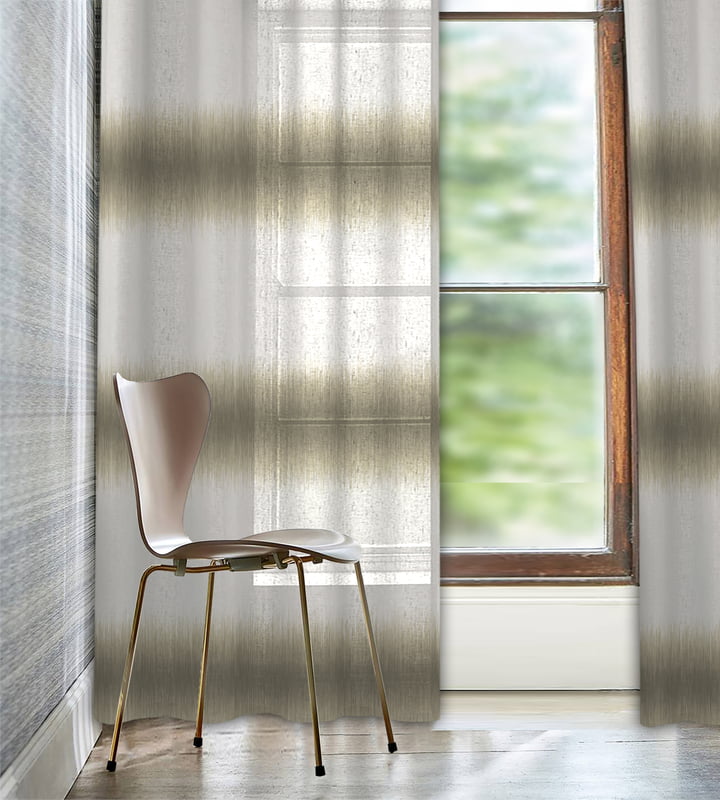 TERRE BEIGE LINEN PRINTED SHEER CURTAIN