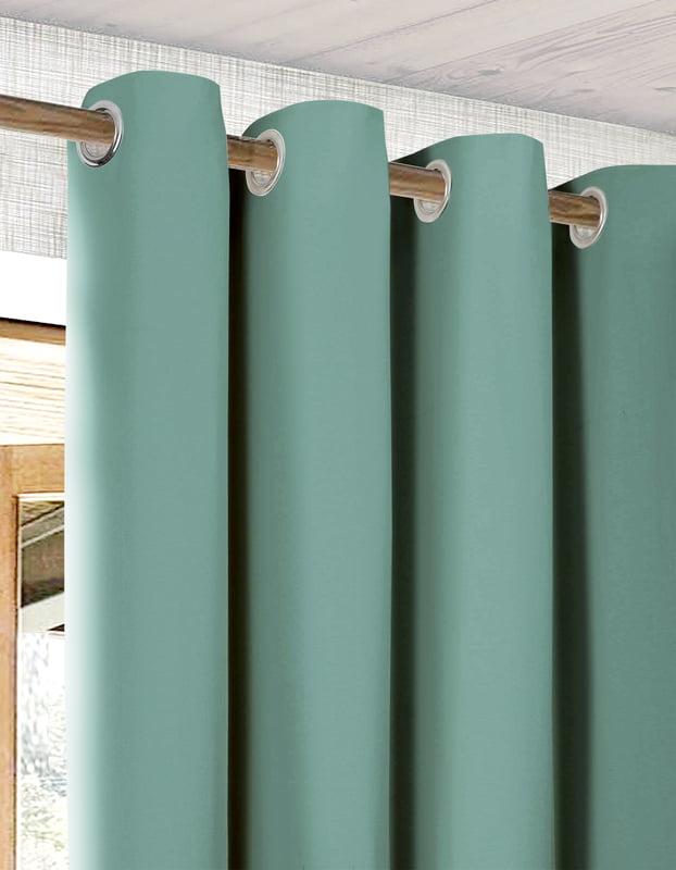 KUDO GREEN PRINTED BLACKOUT CURTAIN